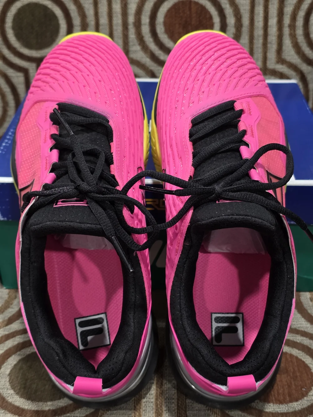 FILA Speedserve Energized Women's Sz 10 Tennis Shoes Pink Yellow *worn once*